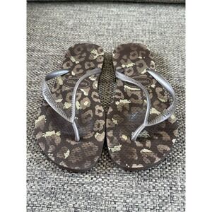 Havaianas Slim US Size 6. EU Size 39.‎ Brown Animal Print Flip Flop Sandals